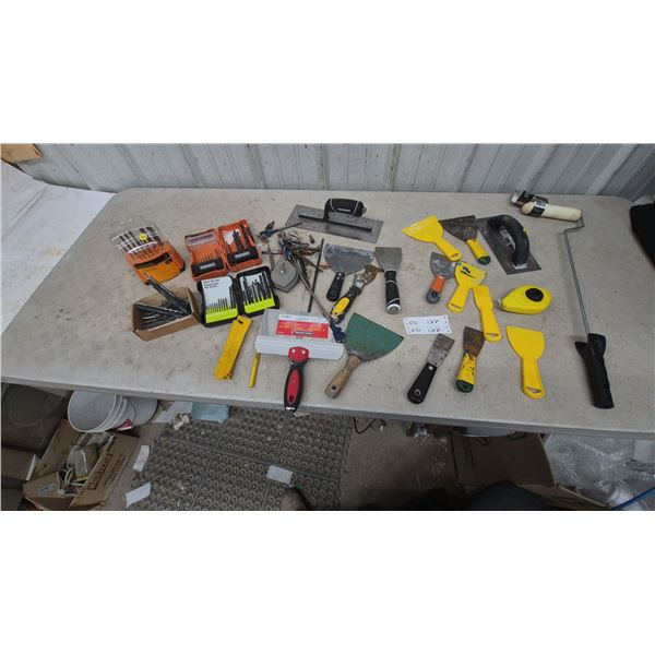 Drill Bit Sets, Taping Knives, Putty Knives, Husky Concrete Edger, Chalk Line
