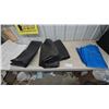 Image 1 : Lot of Utility Tarps Including Black and Blue Poly Tarps with Grommets