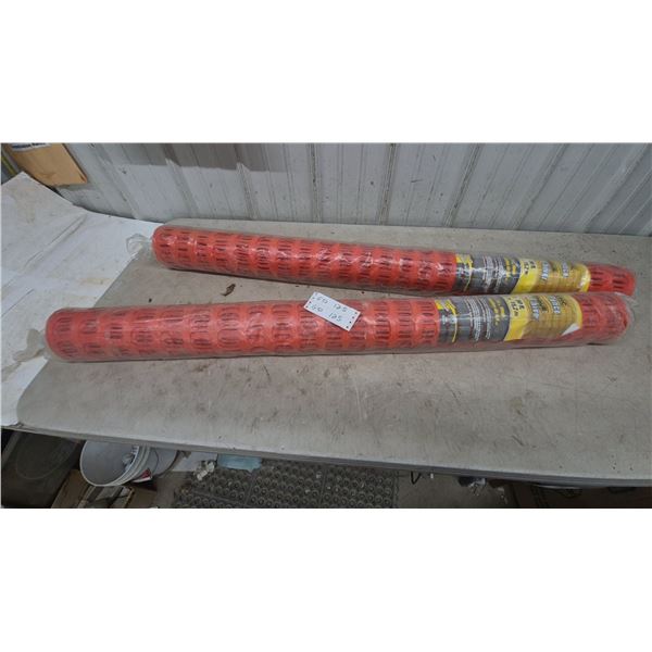 Plastic Snow Fence, Orange, 48” x 50', 1 3/4” Mesh, 2 Rolls