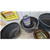 Image 4 : Assorted Plastic Planter Pots, Ribbed Blue and Black, Glazed Ceramic Bowl