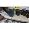 Image 5 : Assorted Plastic Planter Pots, Ribbed Blue and Black, Glazed Ceramic Bowl