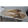 Image 1 : Faber Huron-Style Wooden Snowshoes with Rawhide Lacing and Leather Bindings 14x48