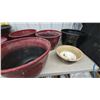 Image 4 : Lot of Plastic Garden Planters in Assorted Sizes, Red, Black, Ceramic Bowl