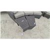 Image 3 : Resin Wicker Curved Patio Set with Sectional Sofa, Armchair, Two End Tables and Cushions