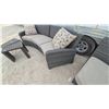 Image 7 : Resin Wicker Curved Patio Set with Sectional Sofa, Armchair, Two End Tables and Cushions