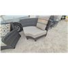 Image 8 : Resin Wicker Curved Patio Set with Sectional Sofa, Armchair, Two End Tables and Cushions