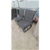 Image 2 : Pair of Dark Gray Outdoor Sling Patio Glider Chairs with Metal Frames