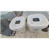 Image 2 : Pair of Plastic Rain Barrels with Screened Tops and Spigots
