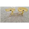 Image 1 : Pair of Repurposed Antique Cast-Iron Tractor Seat Stools with Yellow Finish and Scrolled Bases
