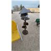 Image 5 : Vintage Yellow Metal Patio Chair and Rustic Metal Bird Feeder with Stand