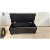 Image 4 : Dark Brown Faux Leather Storage Ottoman Bench with Lift-Up Lid and Block Feet, 16 × 40 × 16”