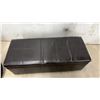 Image 5 : Dark Brown Faux Leather Storage Ottoman Bench with Lift-Up Lid and Block Feet, 16 × 40 × 16”