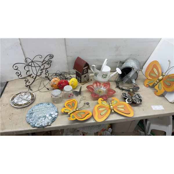 Garden Decor, Metal Butterfly Wall Art, Watering Cans, Garden Stones