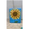 Image 5 : Four Original Acrylic Paintings on Canvas by Jessie, 2016, Sunflower, Landscape