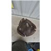 Image 2 : Concrete Mushroom Garden Ornament with Leaf-Detailed Base 16.6” Tall