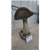 Image 3 : Concrete Mushroom Garden Ornament with Leaf-Detailed Base 16.6” Tall