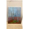 Image 2 : Three Original Acrylic Paintings on Canvas: Forest, Wheat Field Landscape, Blue Abstract Swirl