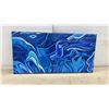 Image 4 : Three Original Acrylic Paintings on Canvas: Forest, Wheat Field Landscape, Blue Abstract Swirl