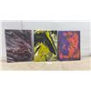 Image 1 : Three Abstract Acrylic Pour Paintings on Canvas, Multicolor, 16 × 12”