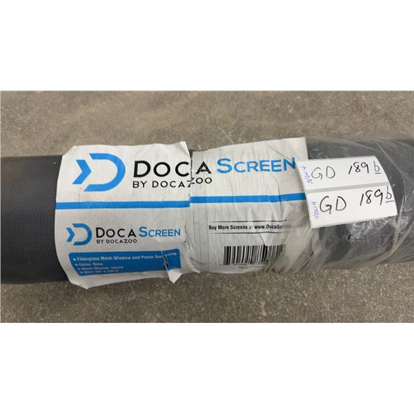 DocaScreen by Docazoo Fiberglass Mesh Window and Porch Screening, Grey, 18x16 Weave, 96” x 100'