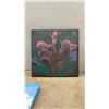 Image 3 : Four Handmade Acrylic Fluid Art Canvas Paintings and Inspirational Quote Piece, 12 × 12”