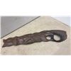 Image 2 : Hand-Carved Wooden Wood Spirit Bearded Face and Abstract Mask Decorative Carvings