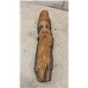 Image 4 : Hand-Carved Wooden Wood Spirit Bearded Face and Abstract Mask Decorative Carvings