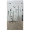 Image 1 : Black Metal Conical Garden Trellis and 4 Shepherd's Hooks of Various Sizes