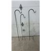 Image 3 : Black Metal Conical Garden Trellis and 4 Shepherd's Hooks of Various Sizes