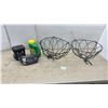 Image 1 : Two Wire Hanging Baskets, Miracle-Gro Shake 'n Feed, PRIMIX Flower Boost Fertilizer 25% Full