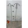 Image 1 : Double Shepherd's Hook and Ornate Quad-Hook Garden Stake with Finial