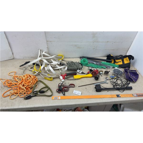 DeWalt Tool Bag, Rope, Straps, Hole Saws, Wire Brushes, Twine