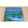 Image 2 : Three Original Canvas Paintings: Lake Landscape, Purple Floral Abstract and Pastel Abstract