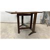 Image 3 : Antique 1960s Glass-Topped Folding Table with Wool Embroidery, 24 × 37 1/2 × 25 1/2”