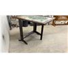 Image 4 : Antique 1960s Glass-Topped Folding Table with Wool Embroidery, 24 × 37 1/2 × 25 1/2”