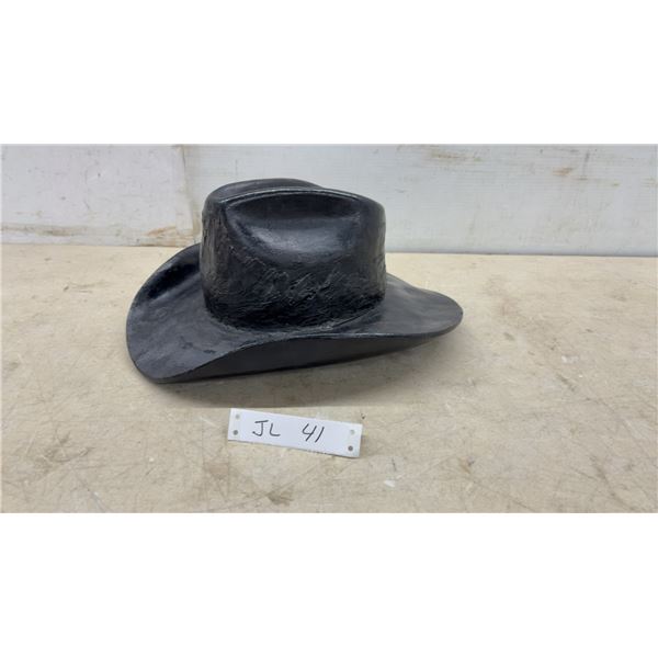 Concrete Cowboy Stetson Table Centerpiece or Display, Approximately 12 Pounds