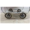 Image 2 : Vintage 1950s Garton Toy Company Red Metal Doll Carriage with Chrome Frame and Folding Canopy