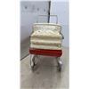Image 3 : Vintage 1950s Garton Toy Company Red Metal Doll Carriage with Chrome Frame and Folding Canopy