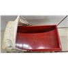 Image 4 : Vintage 1950s Garton Toy Company Red Metal Doll Carriage with Chrome Frame and Folding Canopy