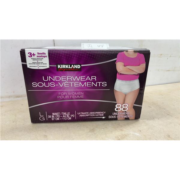 Kirkland Signature Ultimate Absorbency Underwear for Women, Size Large, 88-Count