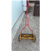 Image 4 : Good-Rite Push Reel Lawn Mower with Yellow Cutting Mechanism and Red Handle