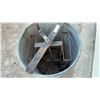 Image 3 : Vintage Manual Galvanized Steel Two-Frame Honey Extractor with Hand-Cranked Mechanism