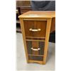 Image 4 : Vintage Art Deco Waterfall Kneehole Desk with Contrasting Veneers and Brass Hardware, 28 × 41 × 18”