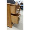 Image 6 : Vintage Art Deco Waterfall Kneehole Desk with Contrasting Veneers and Brass Hardware, 28 × 41 × 18”