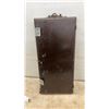 Image 5 : Vintage Wooden Two-Tier Gun Rack with Green Felt Lining and Ornate Framed Mirror, 22 × 10”