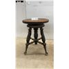 Image 1 : Antique Wooden Adjustable Swivel Piano Stool with Glass Ball and Claw Feet, Late 19th Century