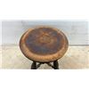 Image 2 : Antique Wooden Adjustable Swivel Piano Stool with Glass Ball and Claw Feet, Late 19th Century