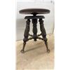 Image 3 : Antique Wooden Adjustable Swivel Piano Stool with Glass Ball and Claw Feet, Late 19th Century