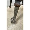 Image 4 : Antique Wooden Adjustable Swivel Piano Stool with Glass Ball and Claw Feet, Late 19th Century