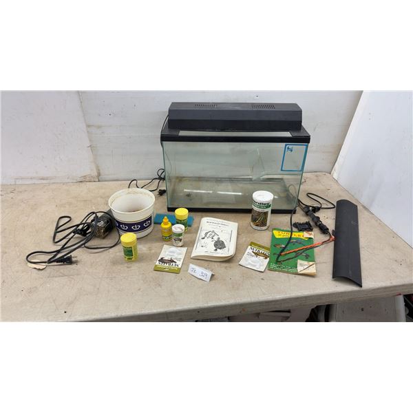 Hagen Glass Aquarium with Hood, Light, Turtle Care Books, Reptile Food, Conditioner